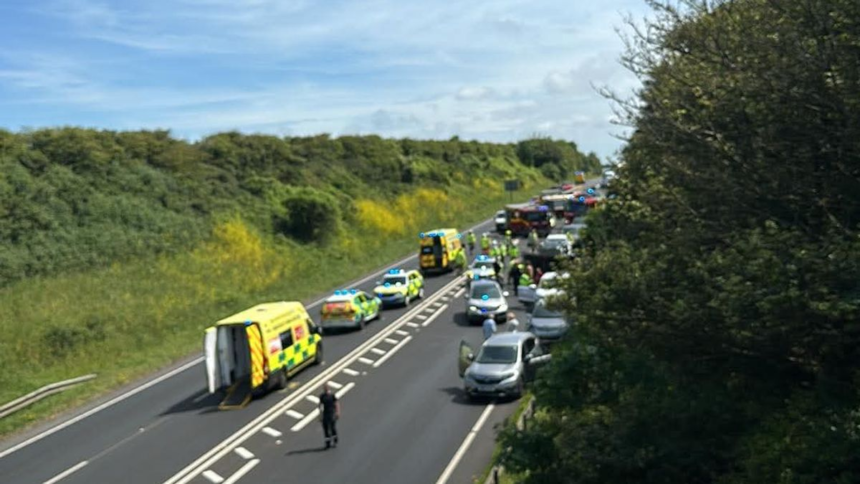 A30 'closed for some time' after serious multi-vehicle crash – Cornwall Live