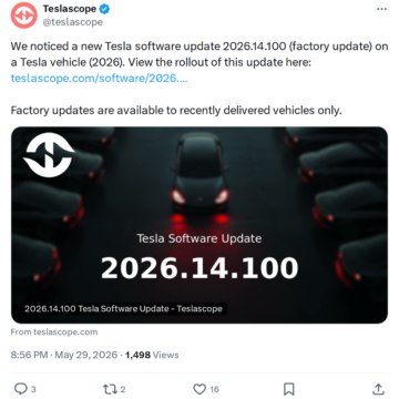 wp-header-logo-1462.png Tesla Factory Update 2026.14.100 Spotted on New Deliveries – BASENOR – Tesla Accessories