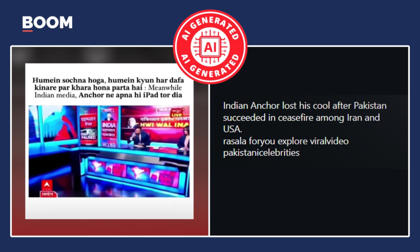 Video Of Indian Anchor's 'Outburst' Over Pakistan's Role In Ceasefire Is AI Slop | BOOM – BOOM Fact Check