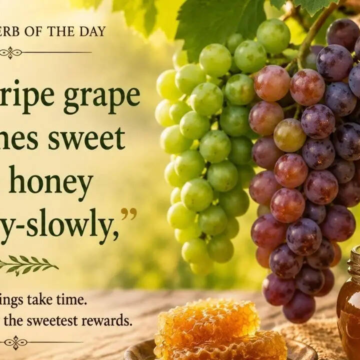 Greek proverb of the day: “The unripe grape becomes sweet like honey…”