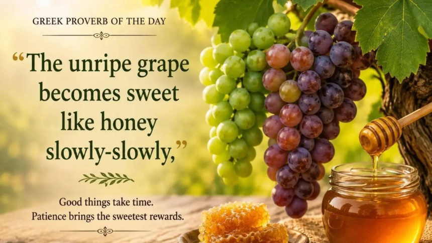 wp-header-logo-2310.png Greek proverb of the day: “The unripe grape becomes sweet like honey…”