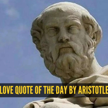 Love quote of the day by Aristotle: "Love is composed of a single soul inhabiting two bodies"