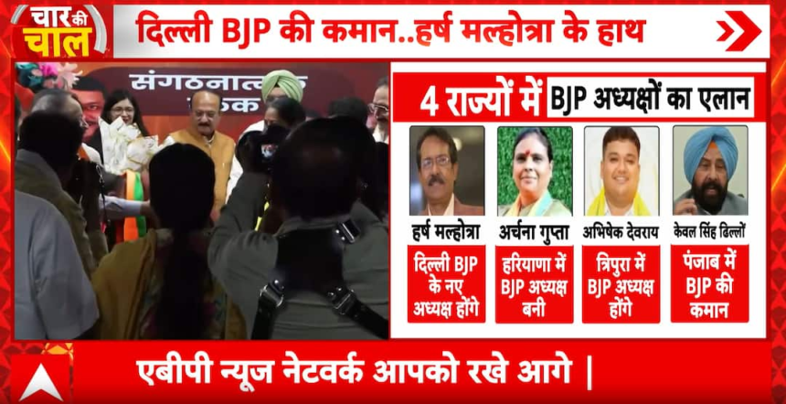Breaking: BJP Announces New State Chiefs for Delhi, Haryana, Punjab and Tripura Ahead of Key Poll Battles – ABP News