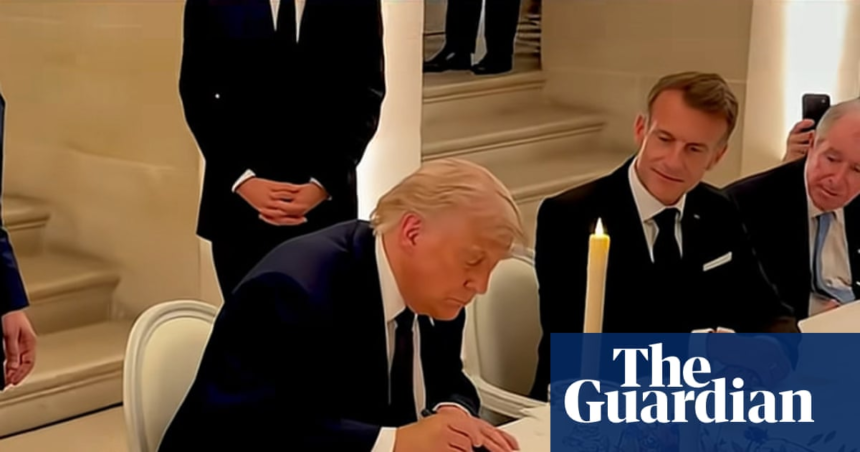 Trump signs Iran peace plan, claiming deal averts ‘worldwide depression’ – The Guardian