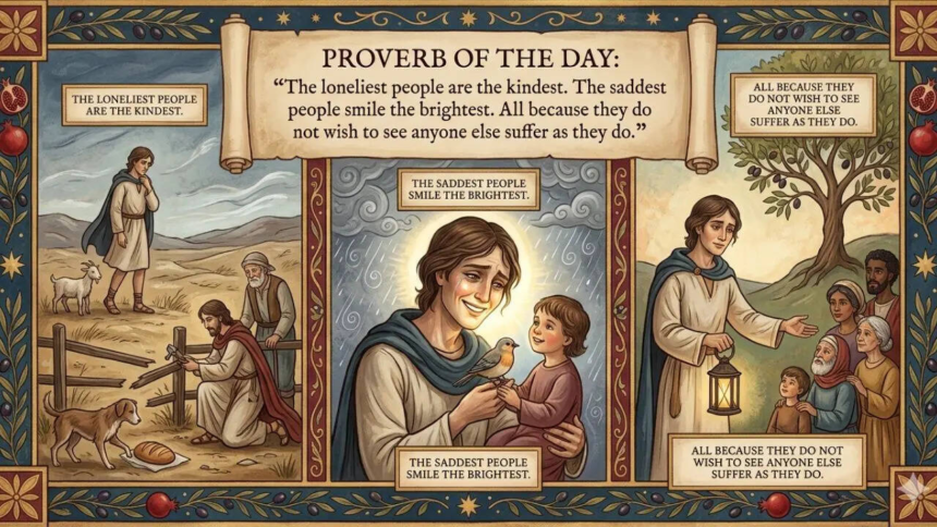 wp-header-logo-163.png Proverb of the day: “The loneliest people are the kindest. The saddest people smile the brightest. All because they do not wish to…”