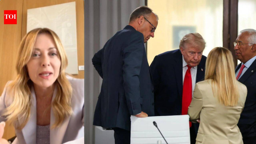 wp-header-logo-1954.png 'Neither I nor Italy ever beg': Meloni hits back at Trump after his photo remark – The Times of India