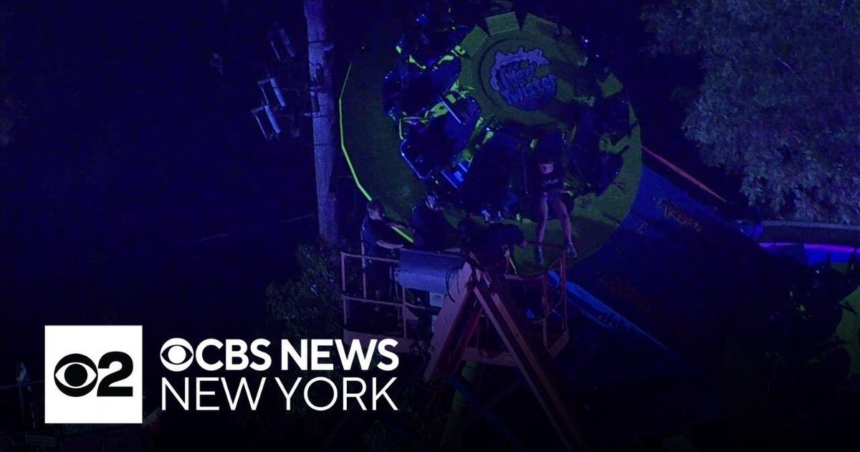 15 kids, 1 adult rescued after ride gets stuck at Adventureland park on Long Island – CBS News