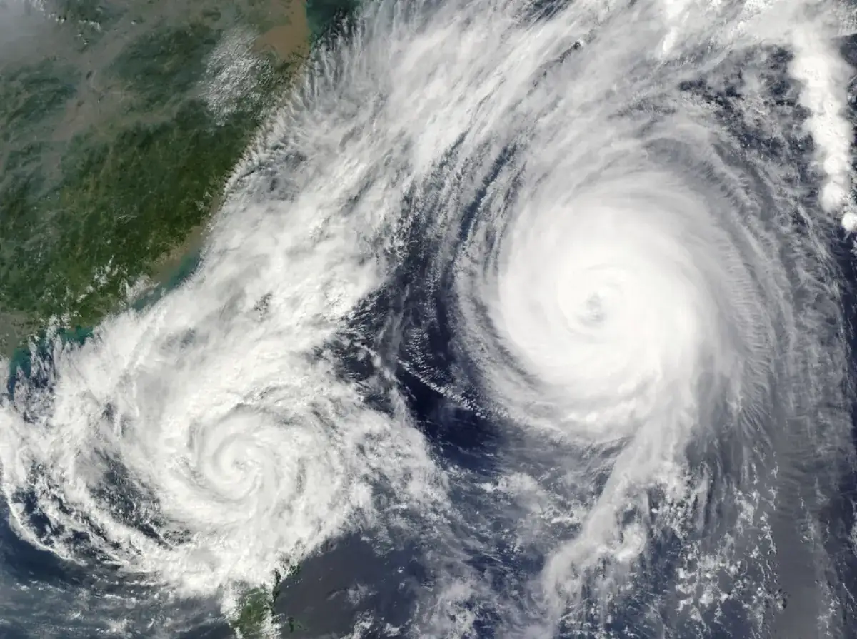 Satellite view of a storm system, illustrating Cyclone Arnab heading to the Andhra Pradesh coast