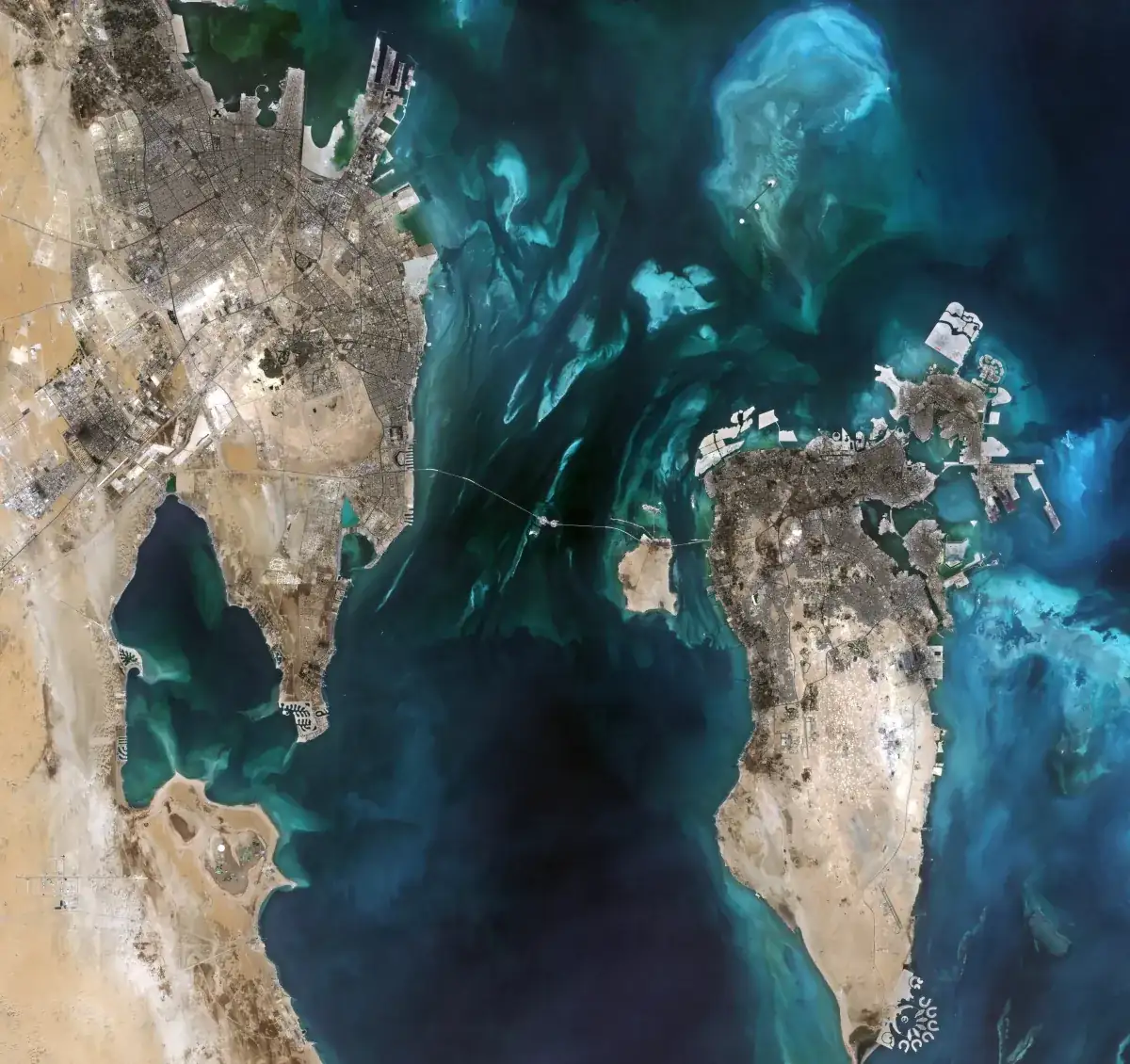 Satellite view of the Persian Gulf and Saudi Arabia, linked to Saudi missile debris near Mecca