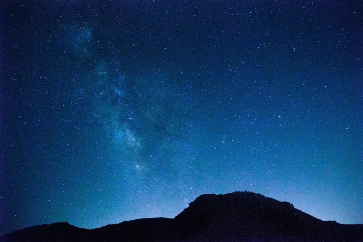 Starry night sky with the Milky Way, illustrating the Voyager 1 light-day milestone